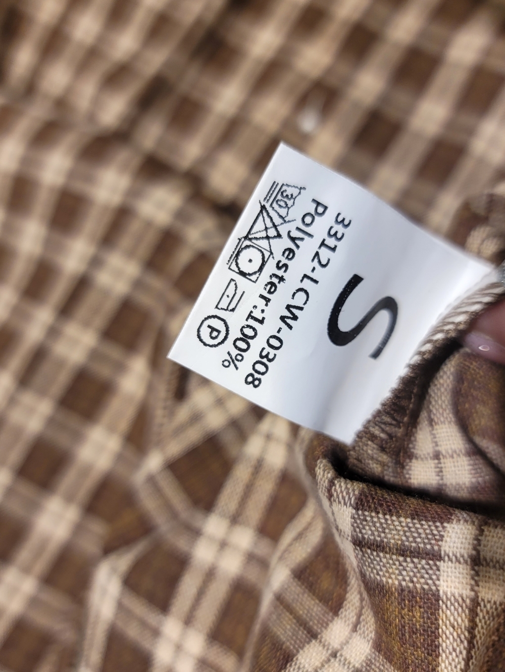Plaid Button Mini Dress Size Small - Picture 6 of 7